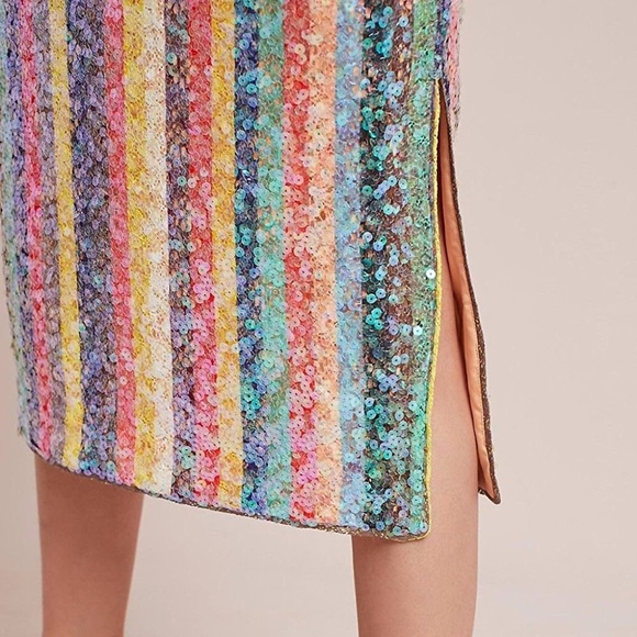NWT🌸Anthropologie Sequined Palette Midi Skirt - Picture 4 of 5